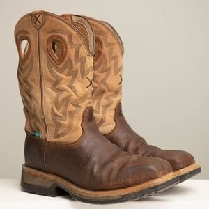 Twisted X Mens 9.5 Cowboy Western Boots Square Toe Ranchwear Workwear Durable